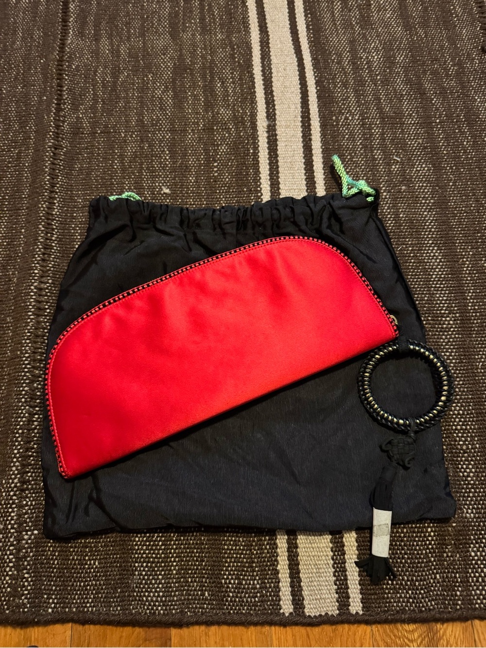 Shanghai Tang Black Satin Interior Clutch